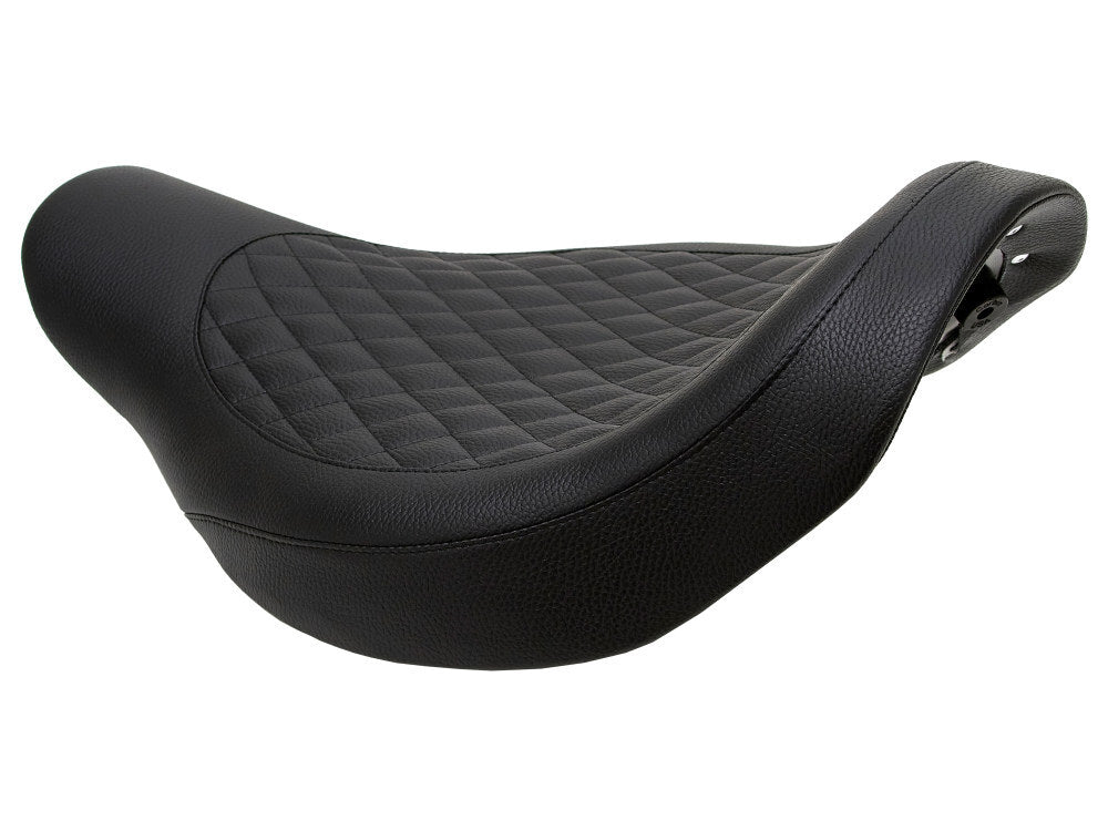 Kodlin KM-K59661-L Fred Kodlin Diamond Stitch Solo Seat Black for Softail Fat Boy w/OEM Fuel Tank & Kodlin Rear Fender