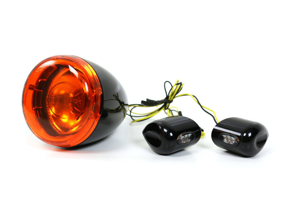 Kodlin KM-K68459 Front Turn Signals Mini Elypse Amber Smoked Black for FLTR 15-Up/Low Rider ST 22-Up