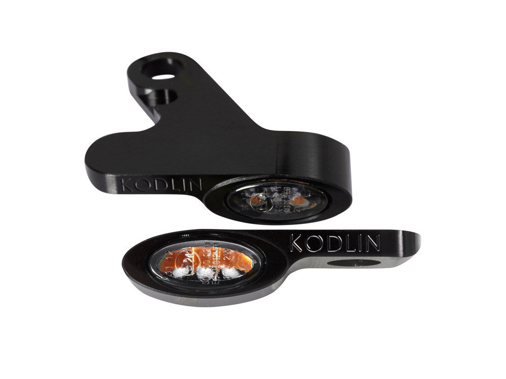 Kodlin KM-K68500 Elypse Under Perch DRL Turn Signals Black for Softail 15-Up/Touring 09-Up Models w/Cable Clutch