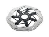 Kodlin KM-K7143DL 11.8" Front 7-Spoke Disc Rotor Polished Band & Black Carrier for Harley-Davidson Dyna 06-17/Softail 15-Up/Sportster 14-21 & some Touring 08-Up