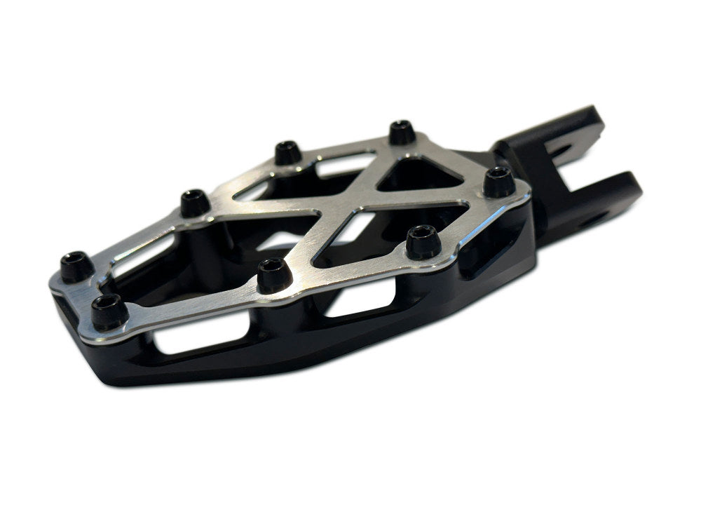 Kodlin KM-K73255 NXL Footpegs Black & Stainless for Softail 18-Up/Pan America 21-Up/Sportster S 21-Up Front Rider