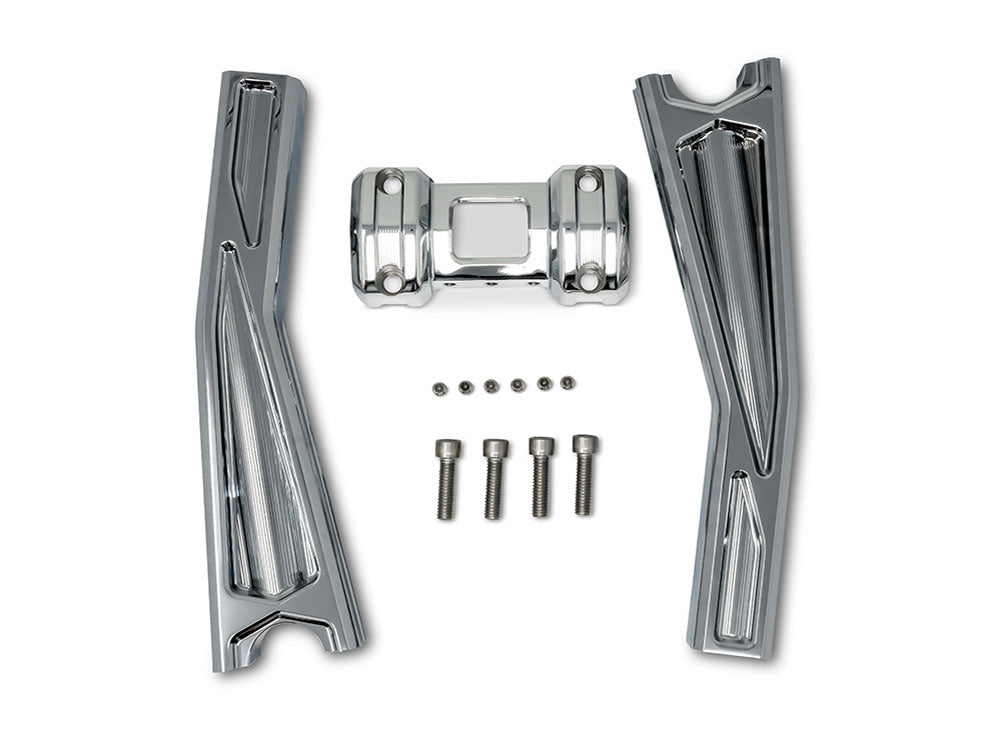Kodlin KM-KUS55134 10" Pullback Accent Pro Riser Kit Chrome for 1.25" Handlebars