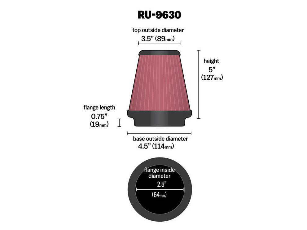 K&N Filters KN-RU-9630 Air Filter Element Round for Aircharger