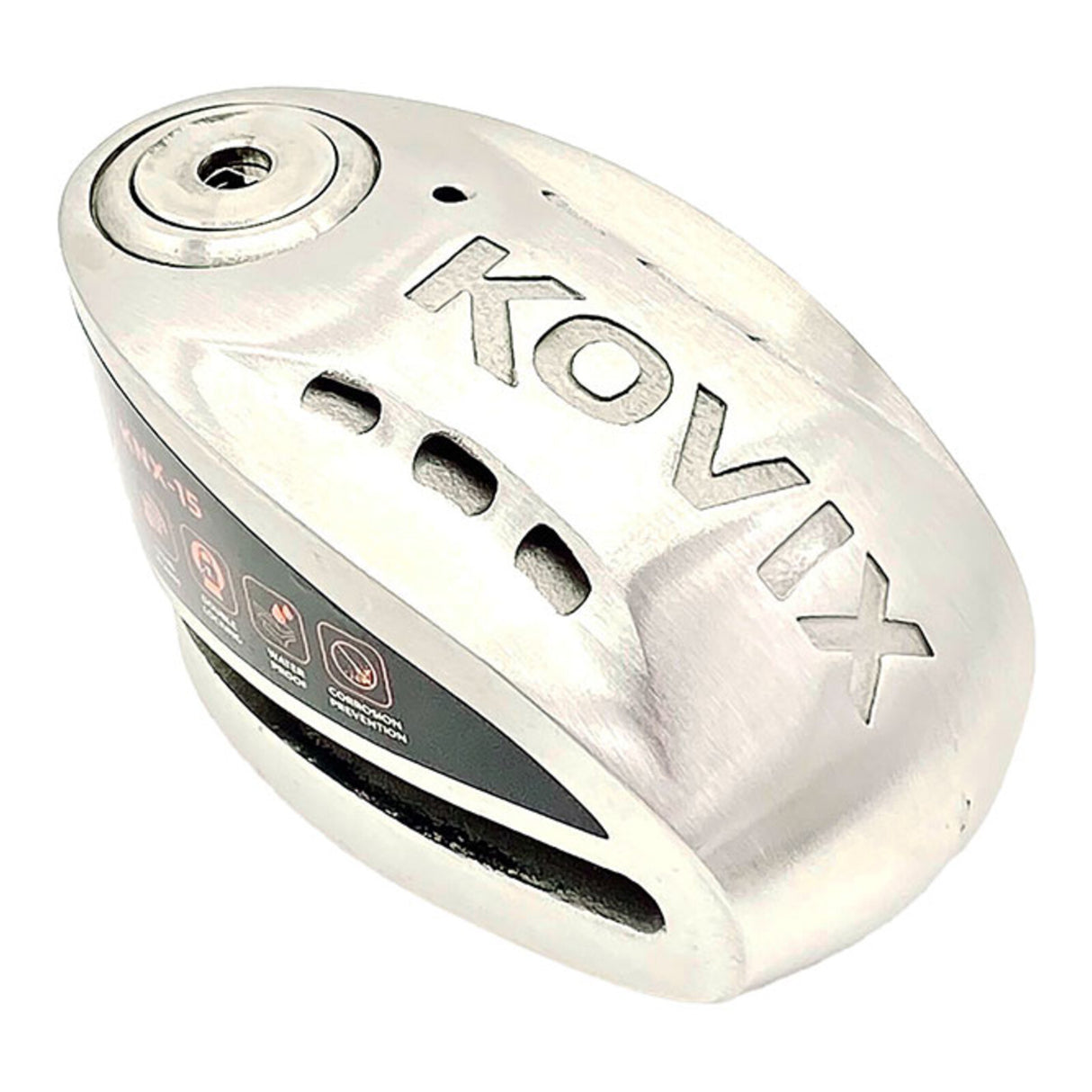 Kovix KNX12 Overlord Alarm Disc Lock Stainless Steel w/Reminder Cable
