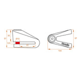 Kovix KVZ2 Disc Lock Orange 14mm Pin w/Reminder Cable