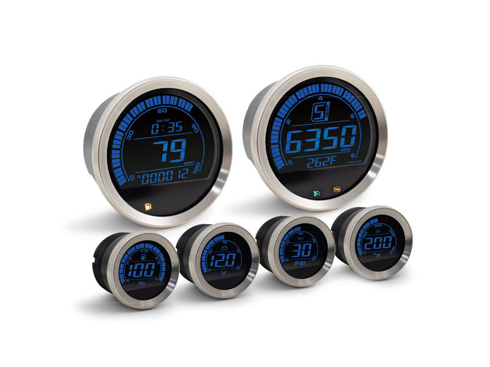 Koso KOS-BA050905 Speedometer & Tachometer 6 Gauge Kit Silver for Touring 04-13 w/Fairing