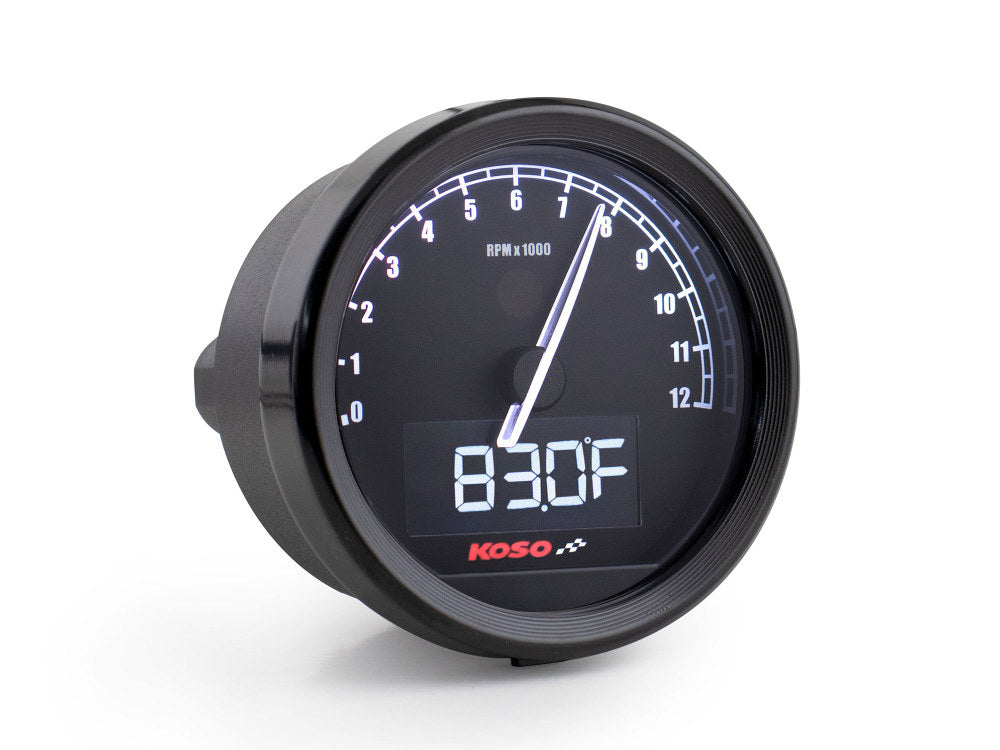 Koso North America KOS-BA085101 2-11/16" Digital Tachometer Black