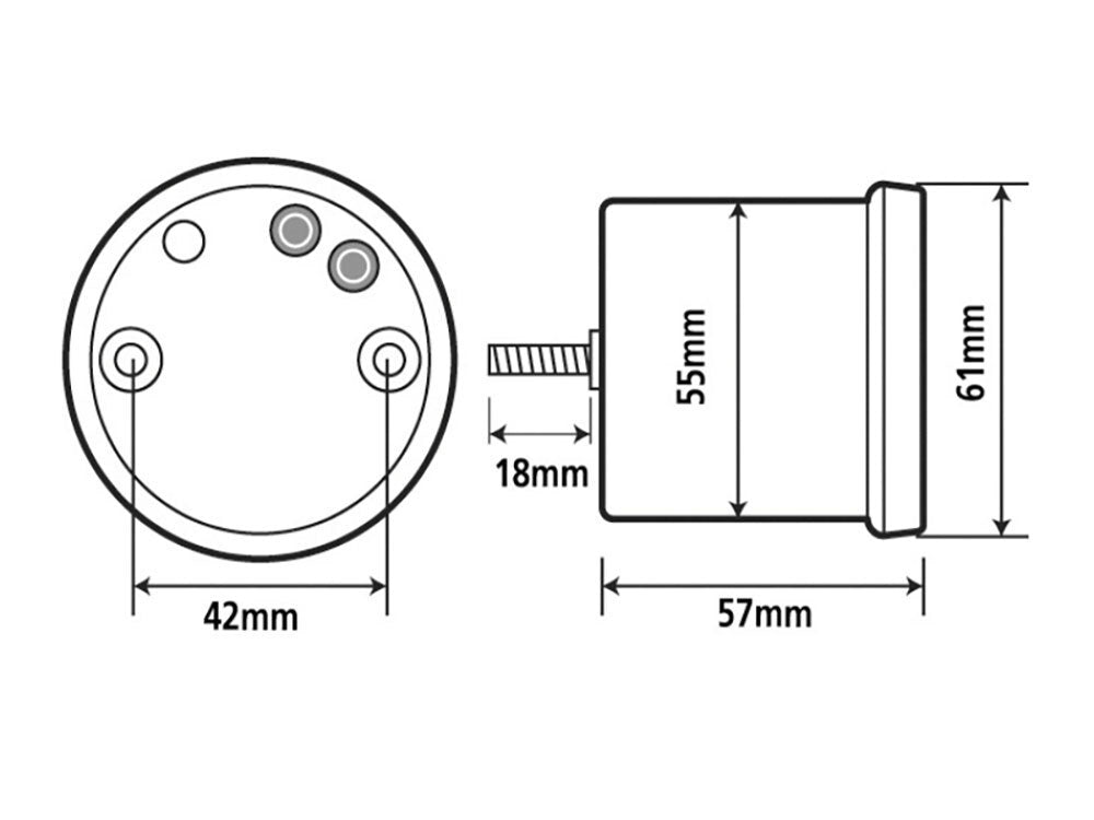 Koso KOS-BB551B20 2-3/8" Digital Tachometer Silver