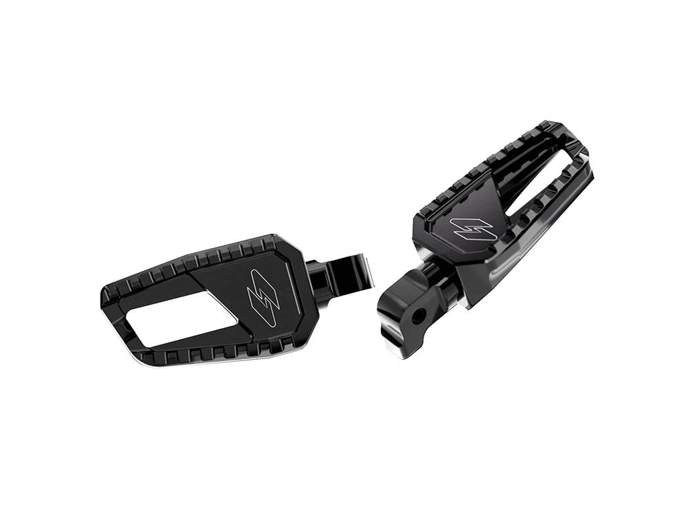 Kraus Motor Co KRA-IN-FC-01 Apex Edge Footpegs Black for Front On Indian Chief Dark Horse/Chief Bobber Dark Horse 22-Up/Scout 15-Up