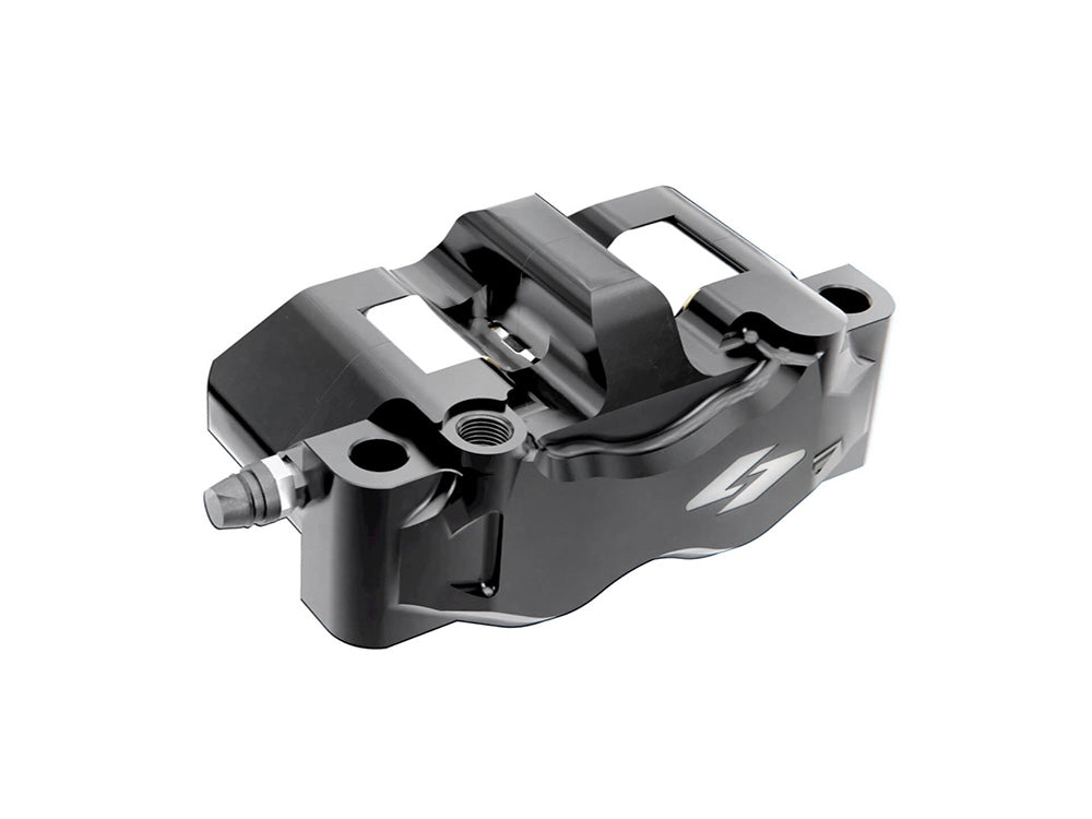 Kraus Motor Co KRA-UN-BR-183L-S Left Hand Front RT3 Series Radial 4 Piston Caliper Black (Can be used as Right Hand Rear Caliper)
