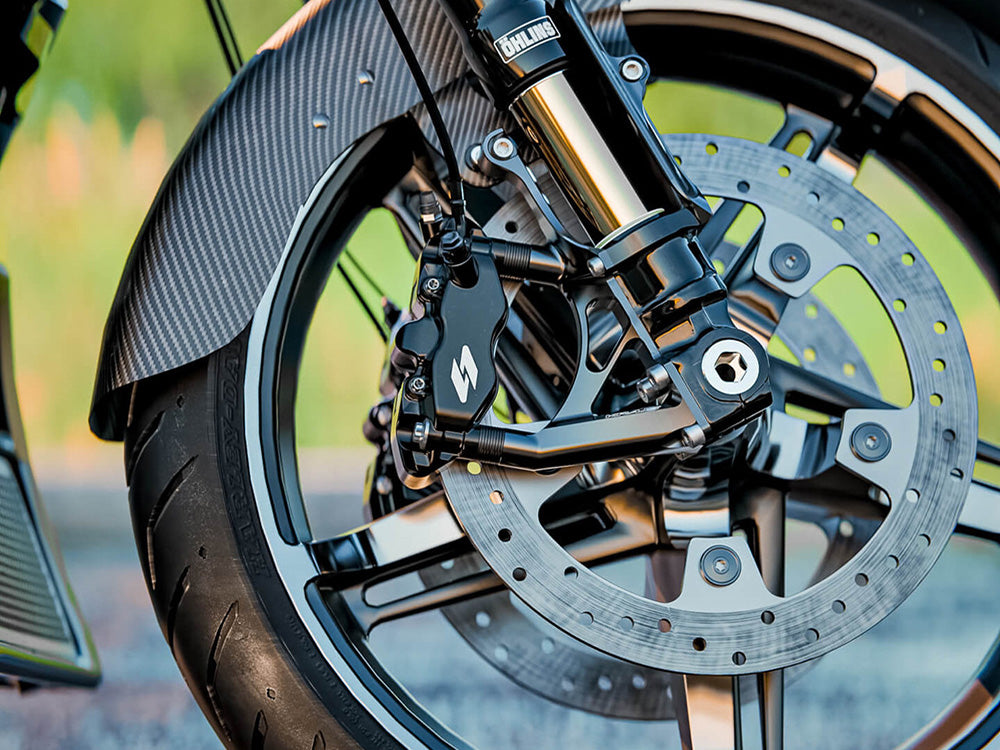 Kraus Motor Co KRA-UN-BR-18XR-P Right Hand Front RTX8 Series Radial 4 Piston Caliper Black