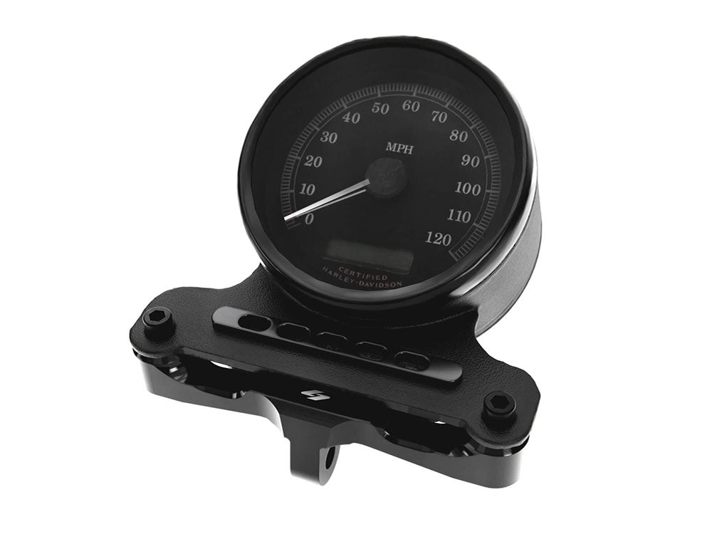 Kraus KRA-UN-IN-80-B Adjustable Gauge Mount Black for Dyna/FXR/Sportster