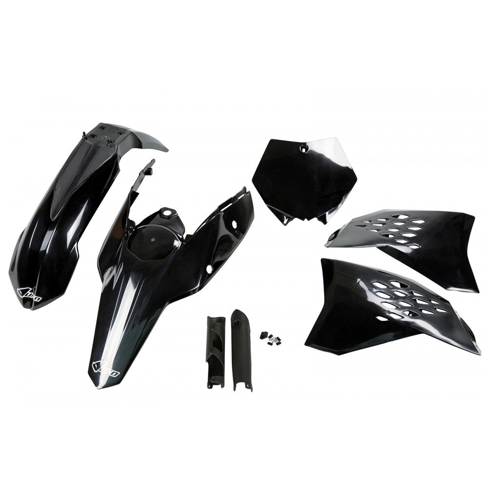 UFO Full Plastics Kit Black for KTM SX 125/SX 250/SX-F 250/SX-F 450 07-10/SX-F 350 08-10/SX 144 07-08/SX 150 09-10