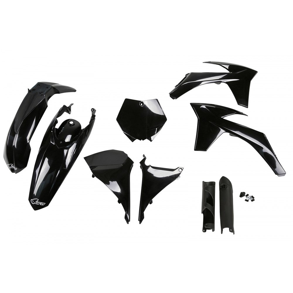 UFO Full Plastics Kit Black for KTM SX 125/SX 150/SX 250/SX-F 250/SX-F 350/SX-F 450/XC 125/XC 150/XC 250/XC-F 250/XC-F 350/XC-F 450/XCF 250/XCF 350/XCF 450 2011