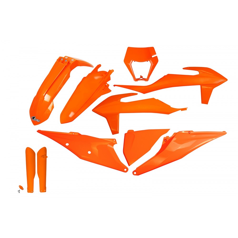 UFO Plastics Kit Orange w/Headlight Shroud for KTM EXC 125/200/250/300/EXC-F 250/350/450/500 20-23