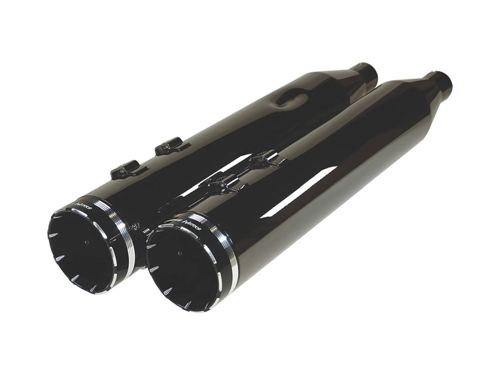 Khrome Werks KW201670 4-1/2" Eclipse Slip-On Mufflers Scorched Chrome w/Tracer End Caps for Touring 17-Up