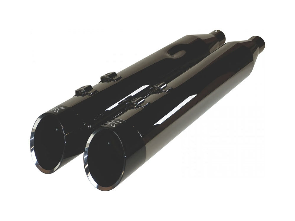 Khrome Werks KW201675 4-1/2" Edge Slip-On Mufflers Eclipse Scorched Chrome for Touring 17-Up