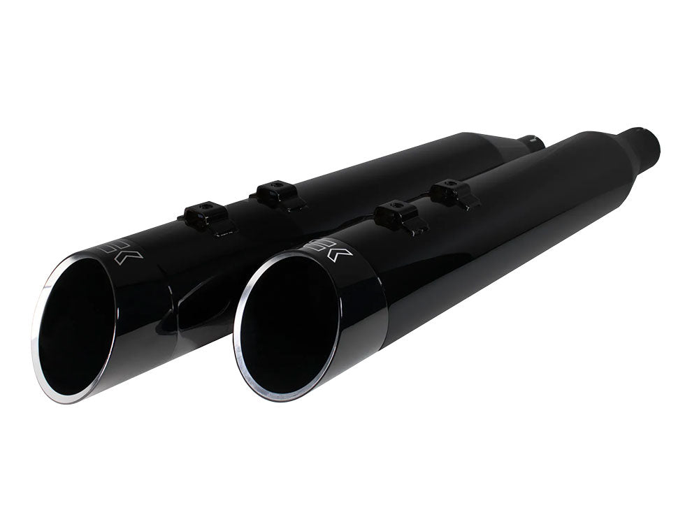 Khrome Werks KW202645 4-1/2" Obsidian Slip-On Mufflers Black Onyx w/Edge End Caps for Touring 17-Up