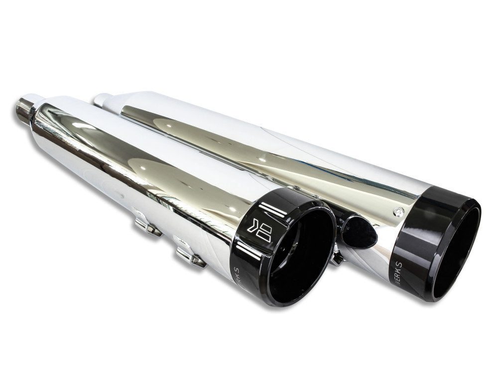 Khrome Werks KW202725 4 1/2" Klassic Slip-On Mufflers Chrome w/Black End Caps for Touring 17-Up