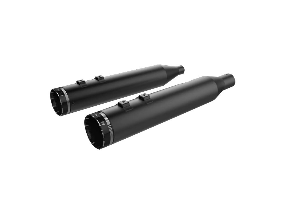 Khrome Werks KW202835 4.5" Tracer Slip-On Mufflers Black w/Black End Caps for Touring 17-Up