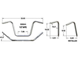 Khrome Werks KW300044 12" x 1" Ape Hanger Handlebar Chrome