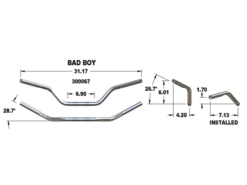 Khrome Werks KW300067 1" Bad Boy Style Handlebar Chrome