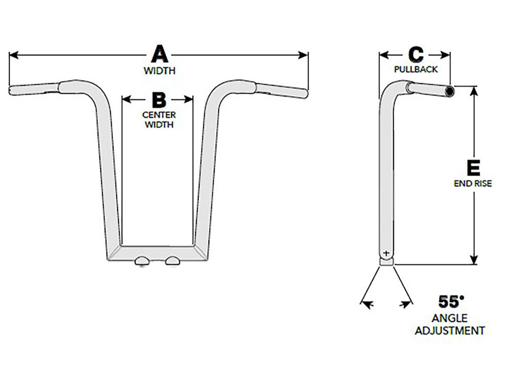 LA Choppers LA-7375-13BLK 13" x 1-1/2" Tree Hugger Handlebar Gloss Black