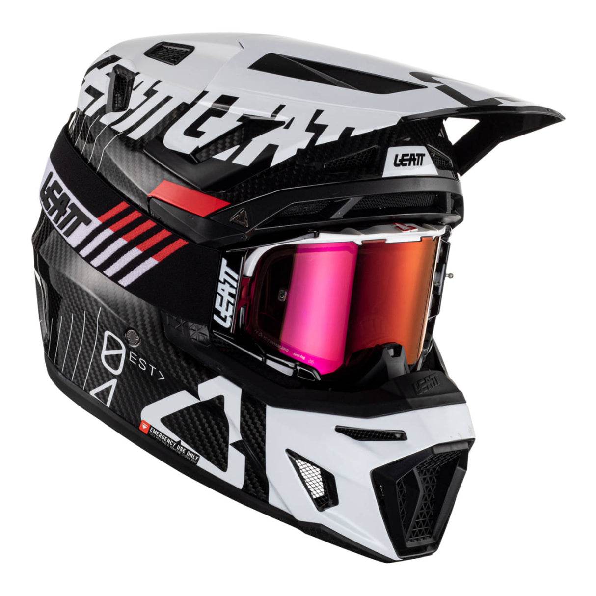 Leatt 9.5 Carbon/White Helmet Kit