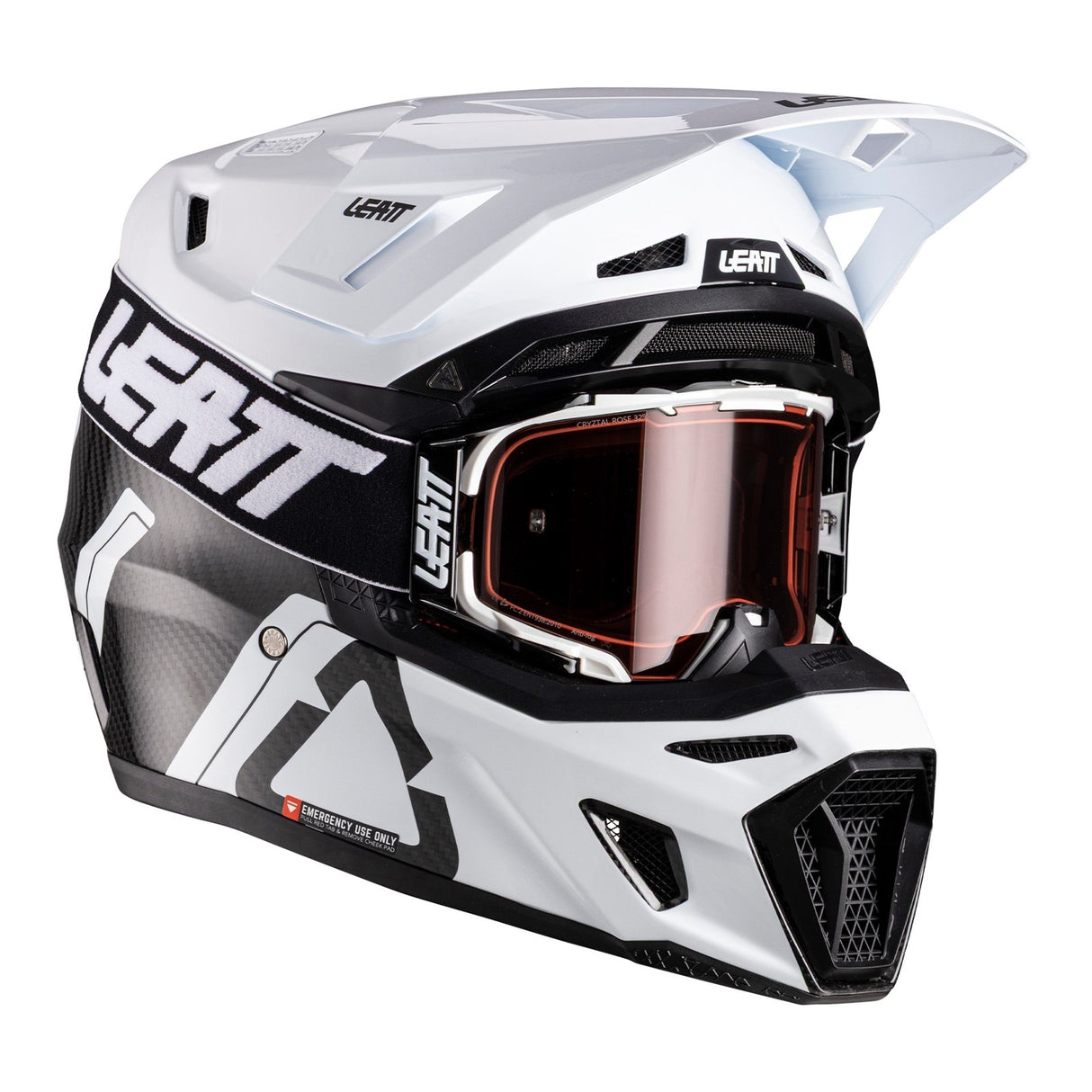 Leatt 2026 9.5 Carbon/White Helmet & Velocity 6.5 Iriz Goggle Kit