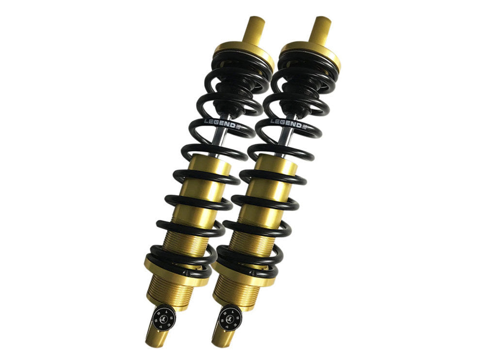 Legend LEG-1310-1783 REVO-A Series 14" Adjustable Heavy Duty Spring Rate Rear Shock Absorbers Gold for Dyna 91-17