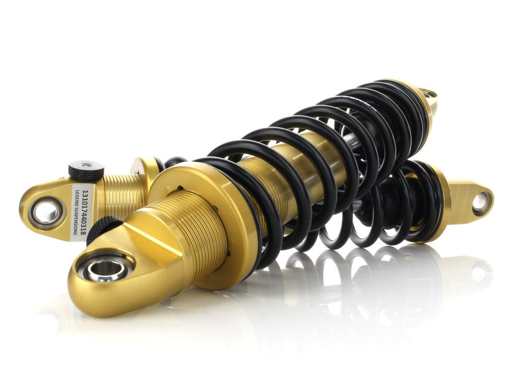 Legend LEG-1310-1783 REVO-A Series 14" Adjustable Heavy Duty Spring Rate Rear Shock Absorbers Gold for Dyna 91-17