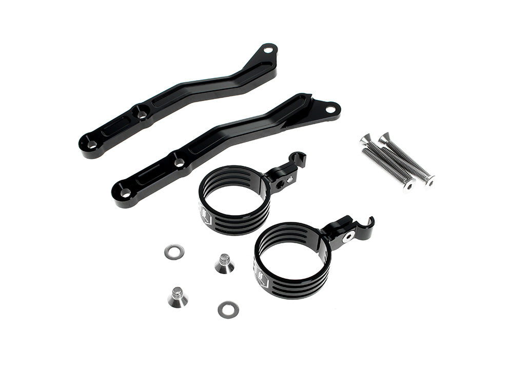 Legend LEG-1313-0274 REVO ARC Remote Reservoir External Mounting Brackets Black for Harley-Davidson CVO Touring 14-Up/Street Glide/Road Glide 24-Up/Touring 25-Up