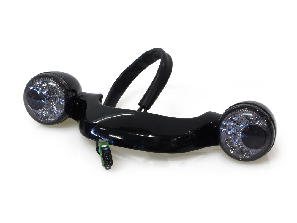 Letric Lighting Co LLC-BLB-S-HDI LED Rear Turn Signal Lightbar Gloss Black w/Smoke Lenses for Touring 14-Up