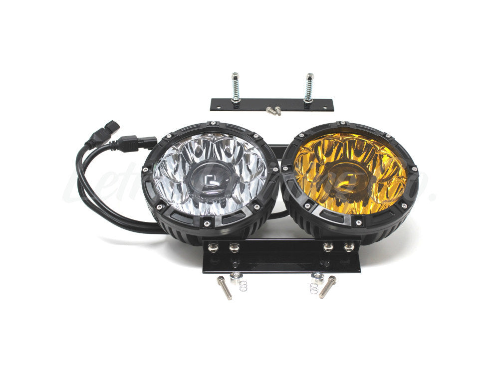 Letric Lighting Co LLC-DB7-YC Dual 7" Yellow/White LED Headlight Kit for Road Glide 15-23