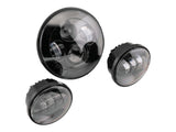 Letric Lighting Co LLC-LHK-7B 7" Headlight & 4-1/2" Passing Lamps Insert Bundle Black for H-D w/7" Headlights & 4-1/2" Passing Lamps