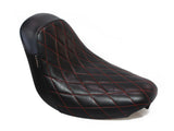 LePera Seats LP-LK-007DMR Bare Bones Solo Seat w/Red Diamond Stitch for Softail 06-17 w/200 OEM Rear Tyre