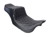 LePera Seats LP-LK-587DD-GMGREY TailWhip Dual Seat w/Gun Metal Grey Double Diamond Stitch for Touring 08-23