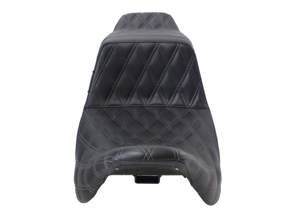 LePera Seats LP-LK-587DD-GMGREY TailWhip Dual Seat w/Gun Metal Grey Double Diamond Stitch for Touring 08-23