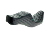 LePera Seats LP-LK-587DD-GREEN TailWhip Dual Seat w/Green Double Diamond Stitch for most Touring 08-24