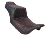 LePera Seats LP-LK-587DD-RED TailWhip Dual Seat w/Red Double Diamond Stitch for Touring 08-23