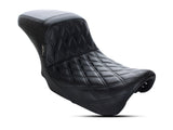 LePera Seats LP-LK-591DD Kickflip Dual Seat w/Black Double Diamond Stitch for Dyna 06-17