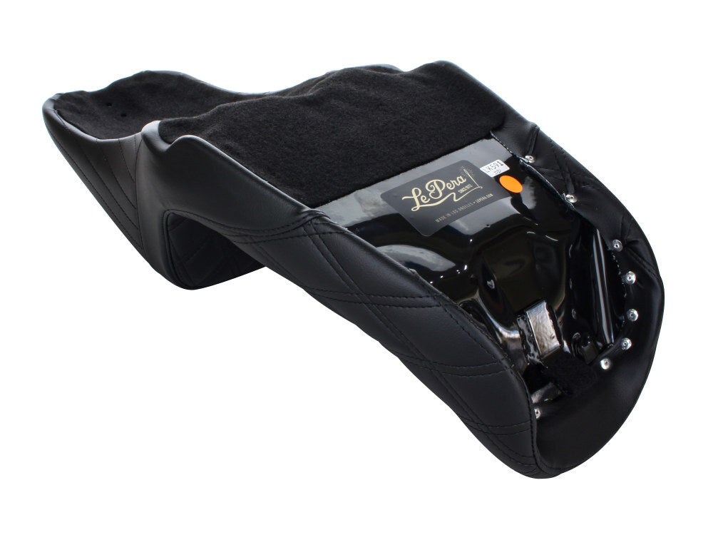 LePera Seats LP-LK-591DD Kickflip Dual Seat w/Black Double Diamond Stitch for Dyna 06-17