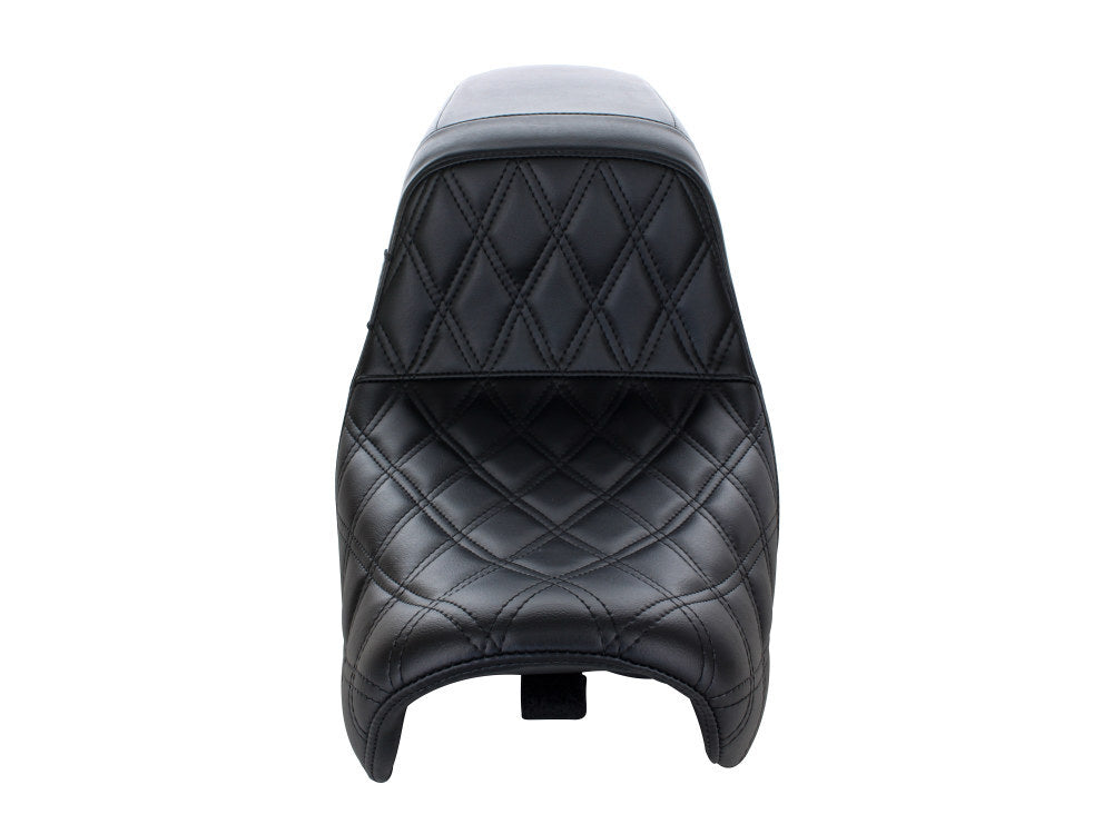 LePera Seats LP-LK-591DD Kickflip Dual Seat w/Black Double Diamond Stitch for Dyna 06-17