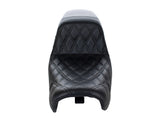 LePera Seats LP-LK-591DD Kickflip Dual Seat w/Black Double Diamond Stitch for Dyna 06-17