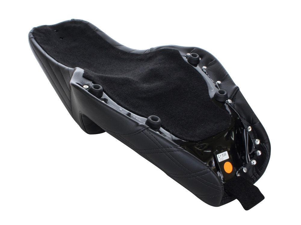 LePera Seats LP-LK-596DD Kickflip Dual Seat w/Black Double Diamond Stitch for Sportster 04-06 & 10-21 w/either 3.3 or 4.5 Gallon Tank