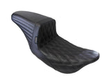 LePera Seats LP-LK-597DD-GMGREY Kickflip Dual Seat w/Gun Metal Grey Double Diamond Stitch for Touring 08-23