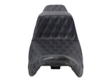 LePera Seats LP-LK-597DD-GMGREY Kickflip Dual Seat w/Gun Metal Grey Double Diamond Stitch for Touring 08-23