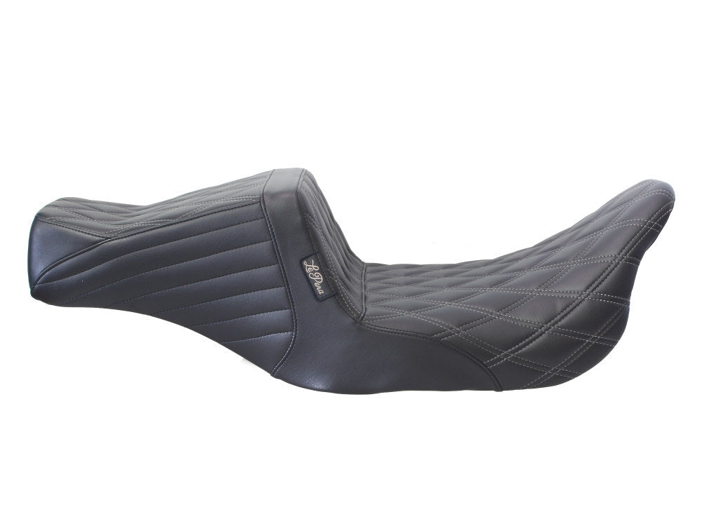 LePera Seats LP-LK-597DD-GMGREY Kickflip Dual Seat w/Gun Metal Grey Double Diamond Stitch for Touring 08-23