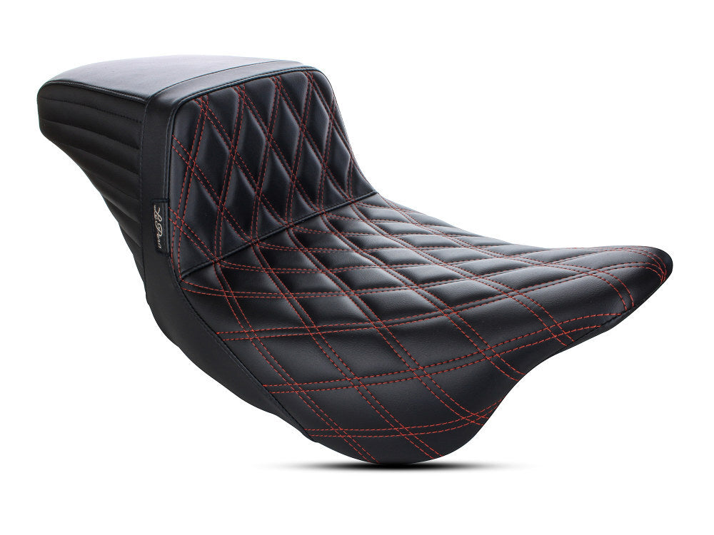 LePera Seats LP-LK-597DDR Kickflip Dual Seat w/Red Double Diamond Stitch for Touring 08-23