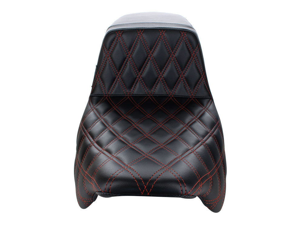 LePera Seats LP-LK-597DDR Kickflip Dual Seat w/Red Double Diamond Stitch for Touring 08-23